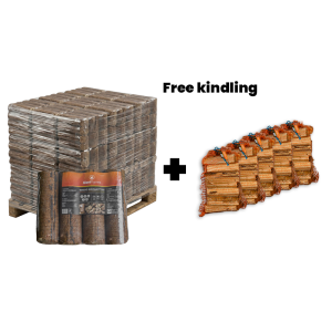 Pallet Giant Flames heat logs with free 5 bags kindling