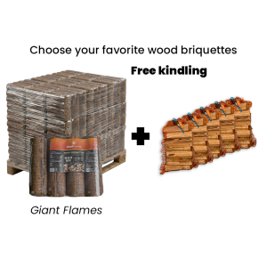 Pallet wood briquettes + 5 free bags of kindling 